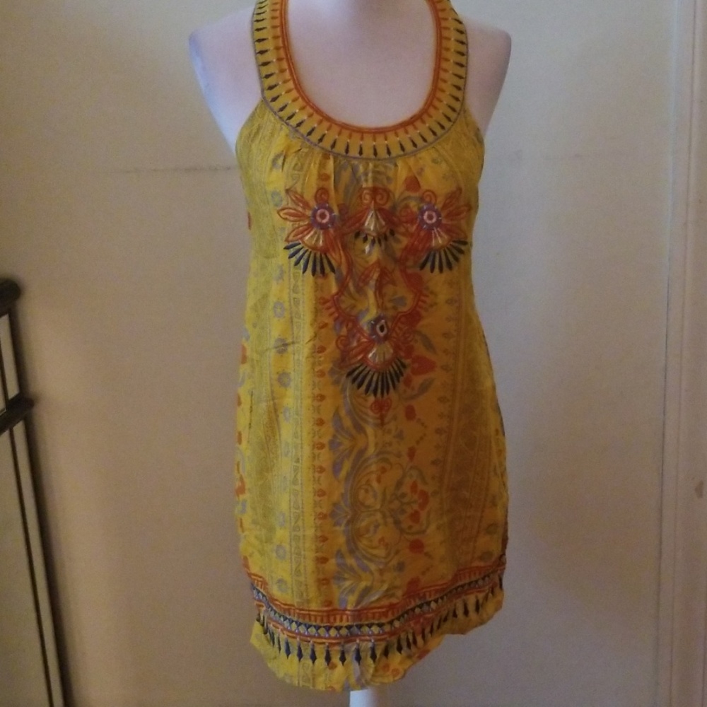 Cute Yellow tunic mini dress